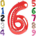 40 Inch Red Number 6 Balloon Birthday Party Decorations by Hadoife
