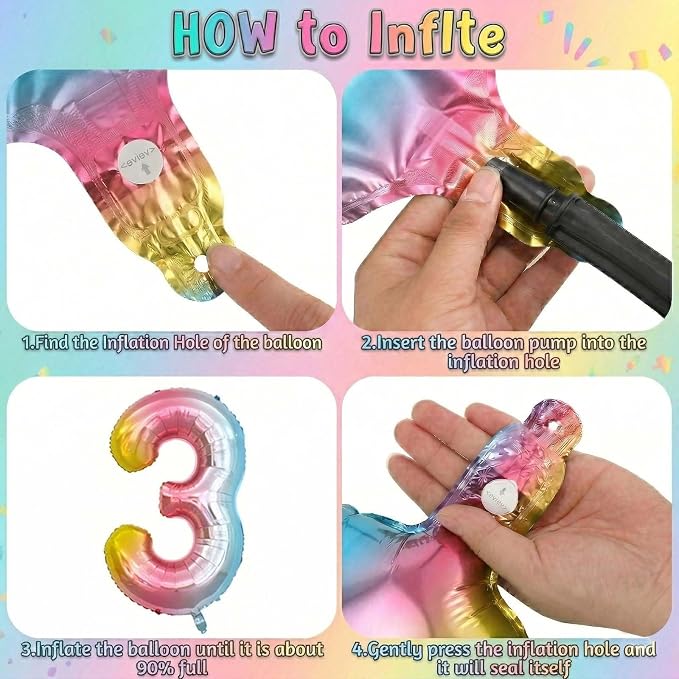 Rainbow Ombre Number 13 Balloon 40 Inch Pastel Foil - Image 6