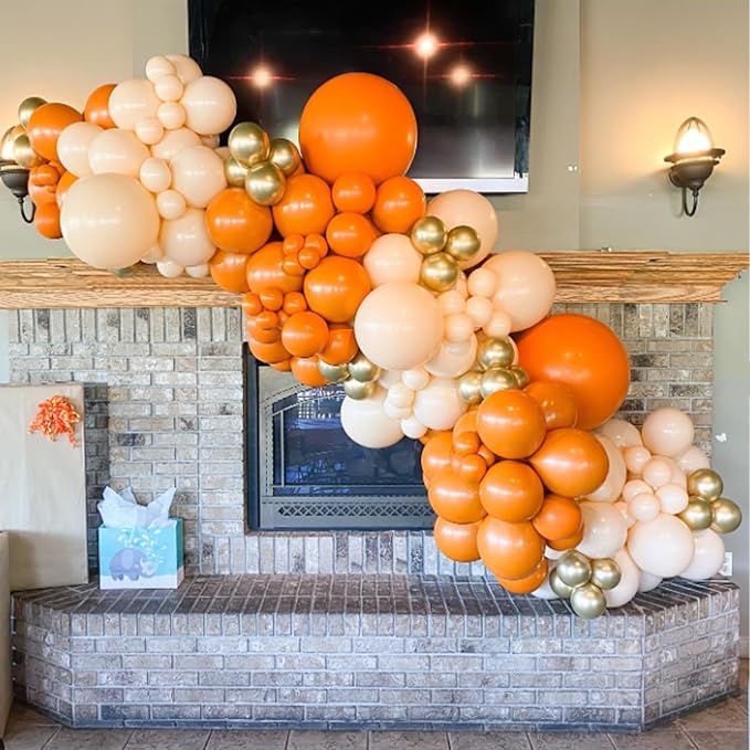 Awenztech 120pcs 5 inch Orange Latex Balloons | Graduation, Birthday Party - Image 6