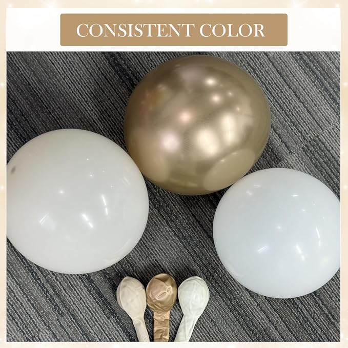White Sand Champagne Gold Balloon Arch Kit - Image 3