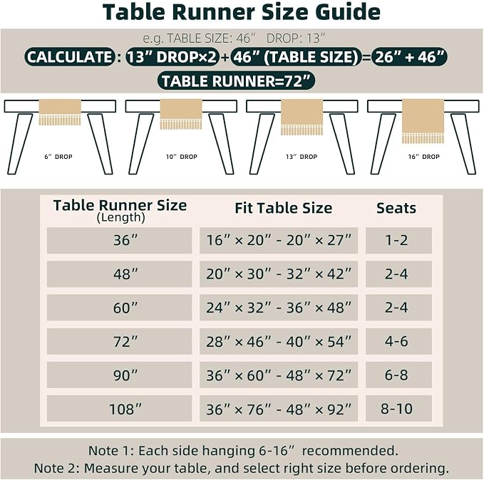 FEXIA Boho Table Runner for Fall Home Decor 12x72 Rustic - Image 3