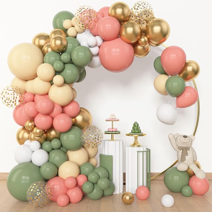Amandir 153pcs Retro Green Pink Balloon Garland Arch Kit Different Sizes | 18 - Image 5