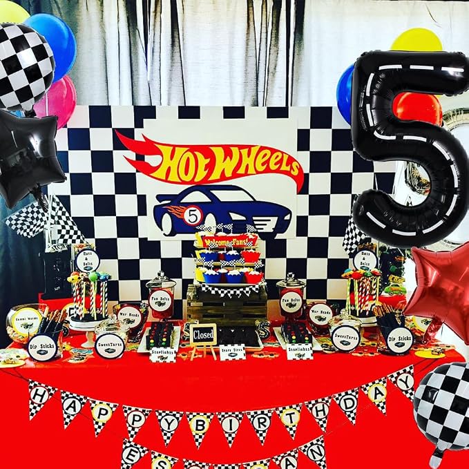 TONIFUL 40 Inch Race Car 5th Birthday Balloons - Image 5