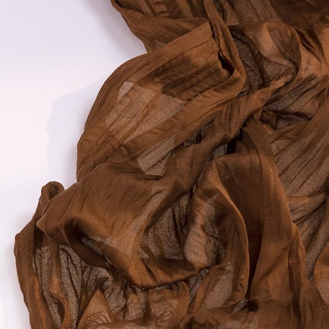 Brown Cheesecloth Table Runner Tan 4 Pack Fall Table Runners Boho Gauze 120 Inches Marron Cheese Cloth Fall Table Decorations for Thanksgiving Wedding Bridal Baby Shower Tea Party Decor
