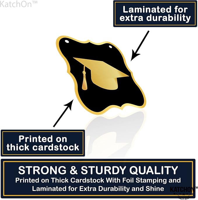 KatchOn Black and Gold Congrats Grad Banner 10 Feet | No DIY, Congratulations - Image 6