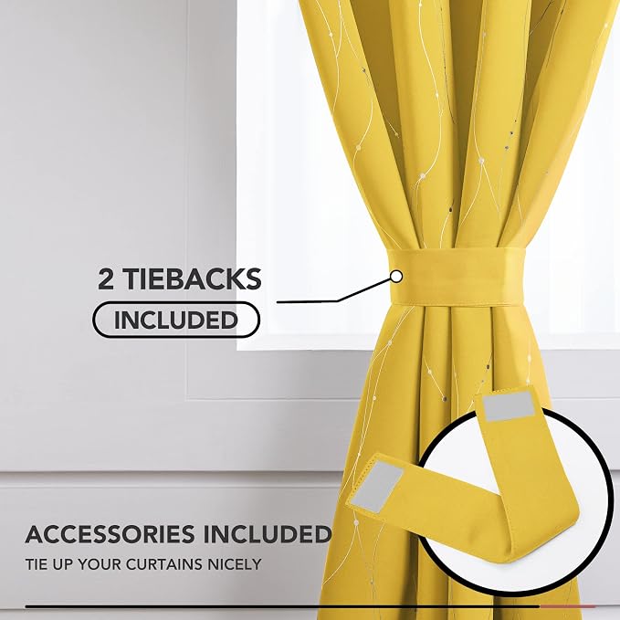 Deconovo Living Room Curtains 45 Inches Long, Thermal Insulated, Room Darkening - Image 3