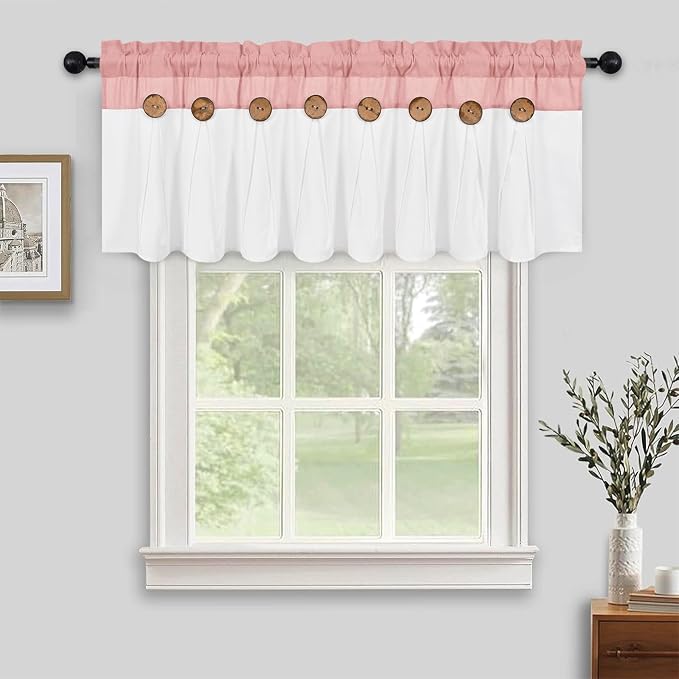 Farmhouse Valance Curtains, Boho Cotton Linen Kitchen Valance, Country Rod - Image 3