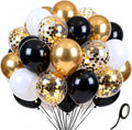 Black Gold Balloons 60Pcs 12 Inch Confetti Latex Balloon Set by Kelfuoya