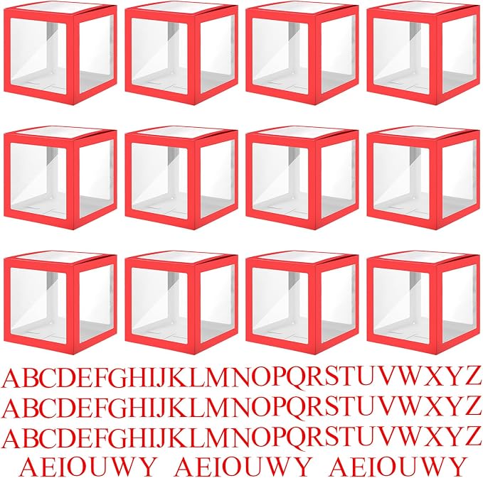 Thyle 12 Pcs Transparent Balloon Boxes Clear Balloon Boxes by Thyle