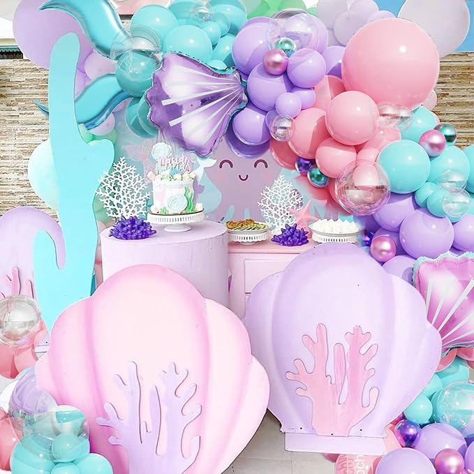 Mermaid Balloon Garland Arch Kit, Under The Sea Ocean Party Decorations | - Image 5
