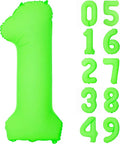 40IN Fluorescent Green Number 1 Balloons Glow In The Dark Green Balloon | by YOIOZAIZAI
