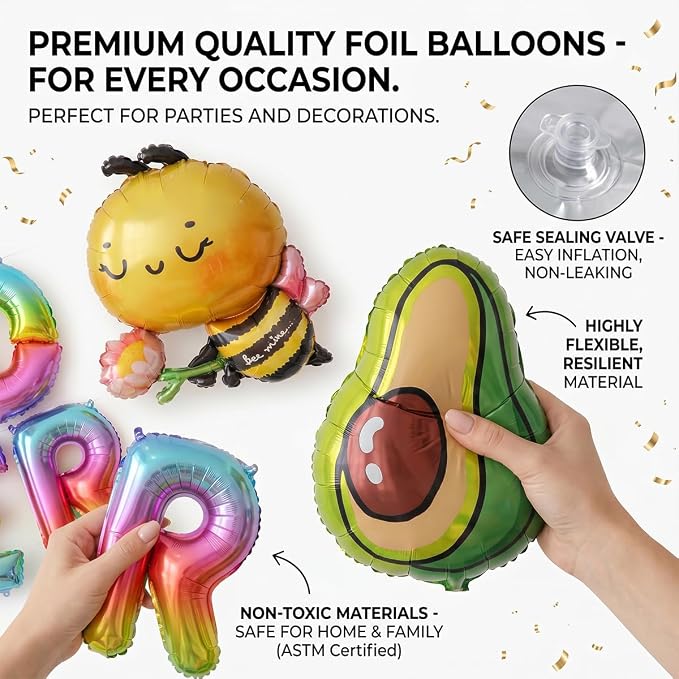 91 PCS "Hello Summer" Foil Balloon Decoration Kit, Tropical Summer Party - Image 4