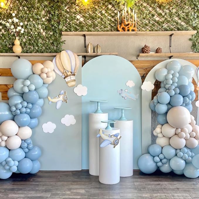 Awenztech Light Blue Balloons 12 inch, Pastel Blue Latex Balloon 50pcs Party - Image 5