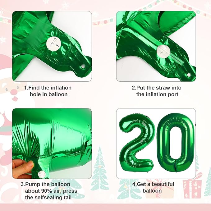 2026 Balloon Numbers Party Decorations, 40In Green Balloons | Eye-catching - Image 6