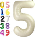4 Number Balloons Cream 40 Inch Foil Balloon by Argthjy