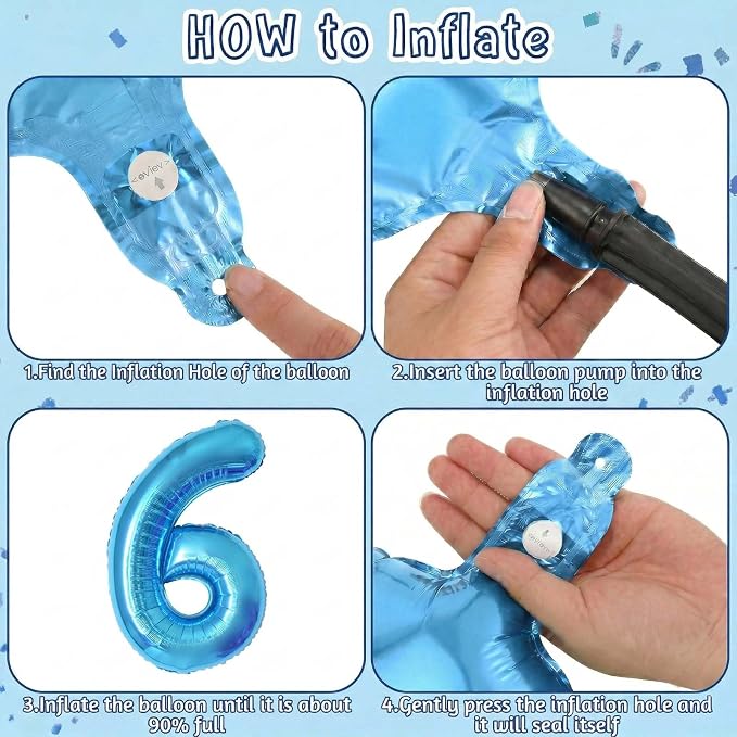 Light Blue Number 16 Balloon 40 Inch, Foil Numeral - Image 5