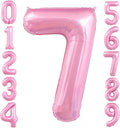 Pastel Pink 7 Balloon, Light Pink 6 Balloons Number, 40 Inch Helium Foil Mylar by BBPOOL