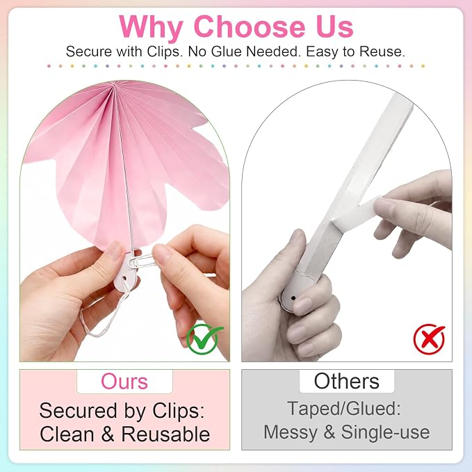 Pastel Classroom Ceiling Decor, 18-Pc Hanging Paper Lanterns & Flower Fans | - Image 5
