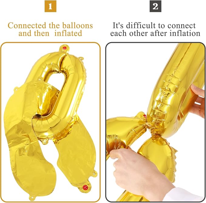 24 Giant Gold Chain Balloons, 16 Inch Foil Balloons - Image 4