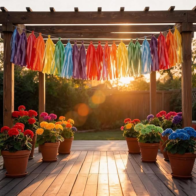Rainbow Paper Tassel-Tassels Garland Banner is Perfect - Image 3