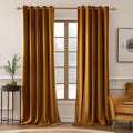 MIULEE Velvet Curtains Golden Brown 66 x 96 Inch Length Set of 2 | Grommet by MIULEE
