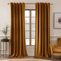 MIULEE Velvet Curtains Golden Brown 72 x 84 Inch Length Set of 2 | Grommet by MIULEE