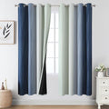 Navy Blue and Sage Green Ombre Blackout Curtains 72 Inch Length 2 Panels by ESTELARTEXTILER