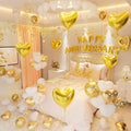 Gold and White Anniversary Party Decorations, Happy Anniversary Banner by CboDecoBalloonArchKit