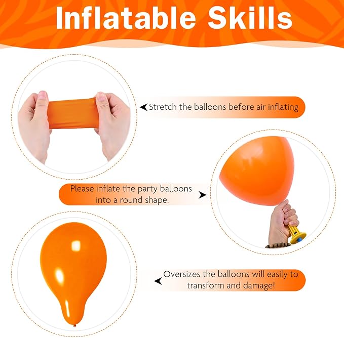HILAVO Orange and Blue Balloon Arch Kit 105 Pcs Orange Dark Light Baby Pearl - Image 7