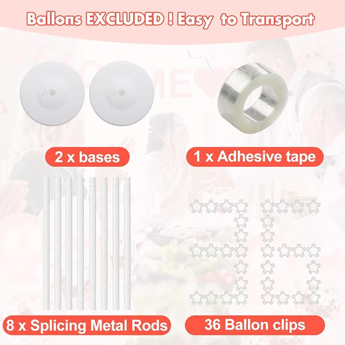 Balloon Column Stand Kit Set of 2, 56 Inch Height Adjustable Splicing Metal - Image 8