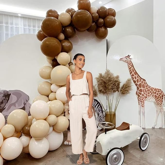 Brown Balloons, 12 Inch 50 Pcs Thick Neutral Western Cowboy Latex Balloon | - Image 5