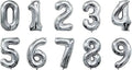 10 Pcs Silver Number 0-9 Balloons 16 Inch Number Mylar Foil Balloons Custom by Unknown