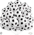 Black White Soccer Ball Balloons, 12 Inch Soccer Printed Balloon by FEYG