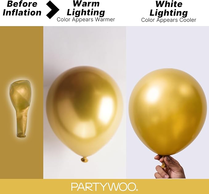 PartyWoo Gold Balloons 99pcs Different Sizes of 36 18 12 10 5 Inch | Balloons - Image 3