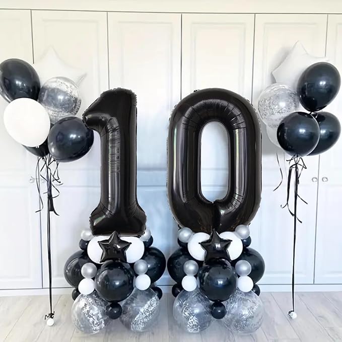 Number Balloons Black Party Balloon - Image 6