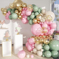 MEBAY Sage Green Pink Gold Balloon Arch Kit by MEBAY