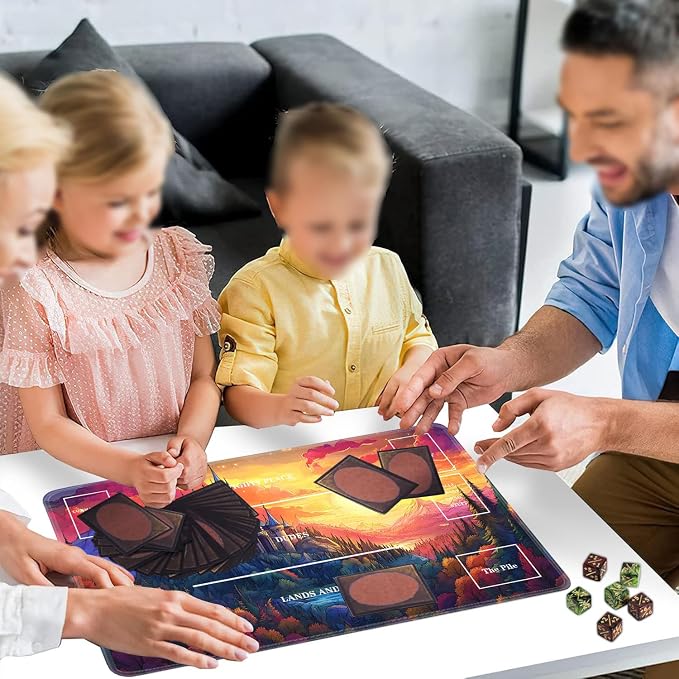 for TCG Playmat with Zones, Non-Slip Rubber Bottom Trading Card Game Mat with - Image 6