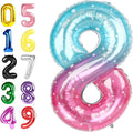 Number Balloons 40 Inch Pink Blue Purple 7 Balloon by Argthjy