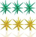 HILAVO 6PCS Green Gold Star Balloons, 22Inch Large Star Shaped Balloon Foil by HILAVO