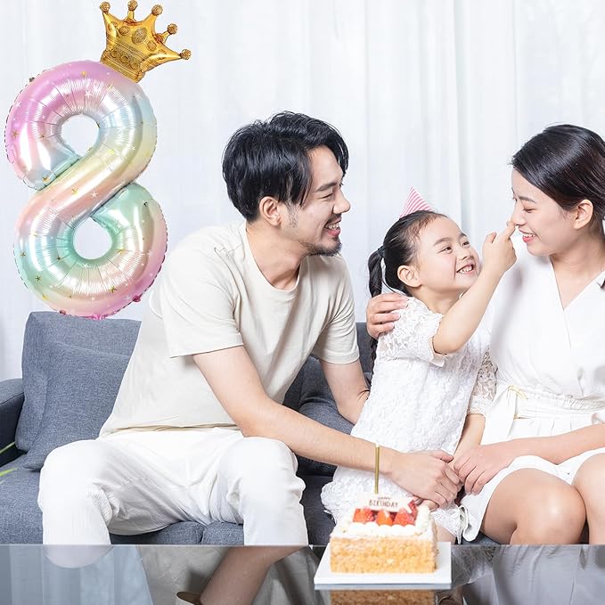 Stars Rainbow Gradient Number 0 Balloon, 40 Inch Giant Number 0 Balloon & Mini - Image 6