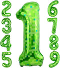 40 Inch Giant Green Pixel Miner Theme Number Balloons 40 Inch Foil Party by AXBMM