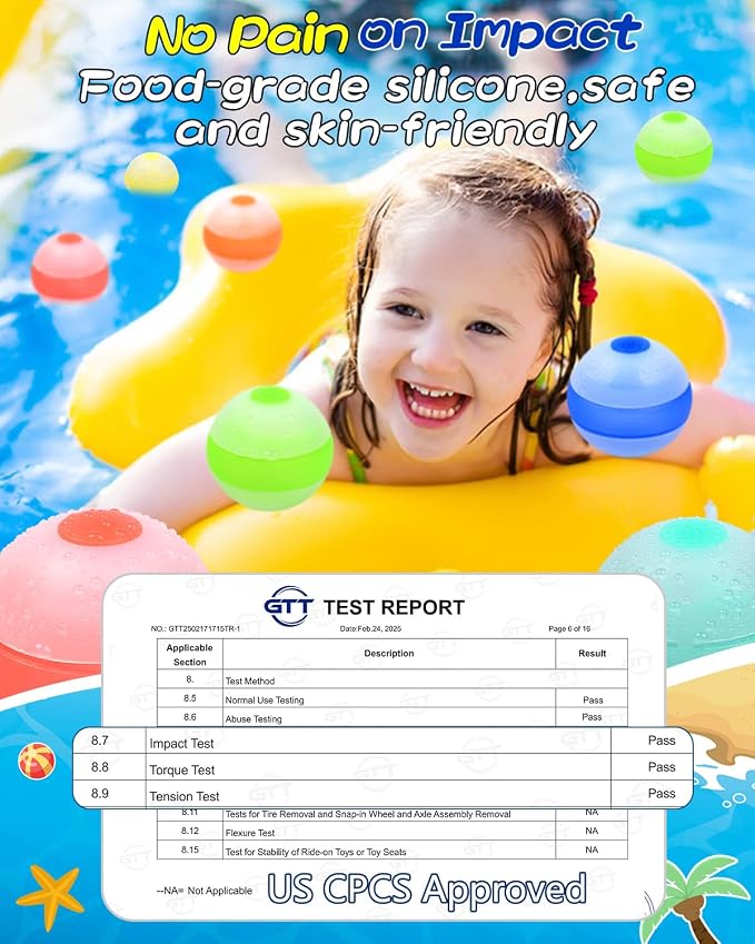 Reusable Water Balloons, Quick Fill Self-Sealing Water Bomb Balloons, - Image 4