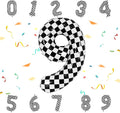 40 Inch Checkered Number Balloon by Unknown