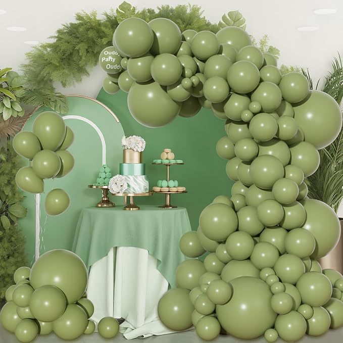 Ouddy Party 129Pcs Sage Green Balloons Different Sizes 18 12 10 5 Inch - Image 5