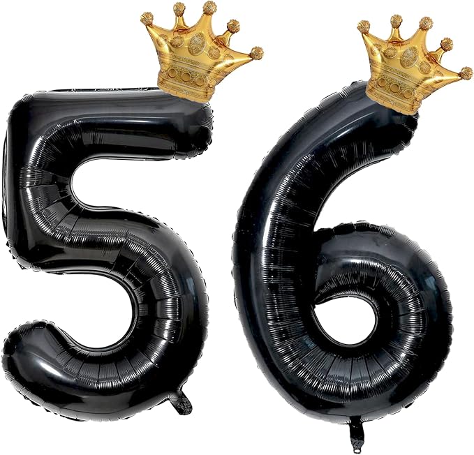 40 inch Large Black 56 Balloon Number by Unknown