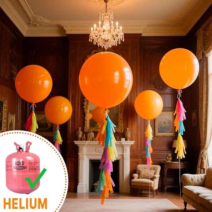 PartyWoo Orange Balloons 4pcs Fall Latex Helium Balloons 36 Inch | Birthday - Image 4