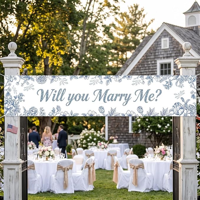 Will You Marry Me Banner Wedding Decor Banner Marriage Proposal Decorations | - Image 4