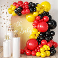 MEBAY Red Black Yellow Balloon Garland Arch Kit by MEBAY