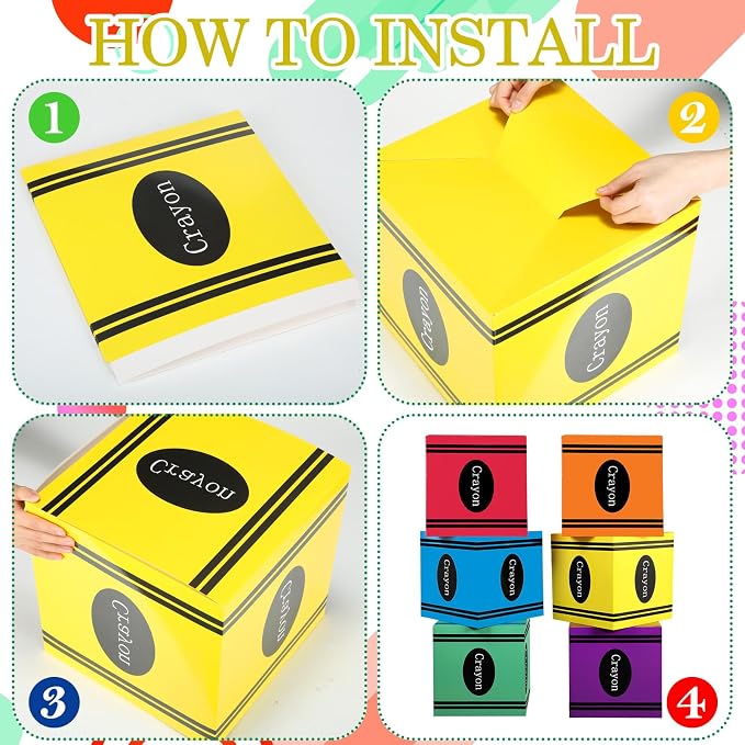 Kolldenn 6 Pcs Back to School Decorations Crayon Balloon Boxes, First Day of - Image 4