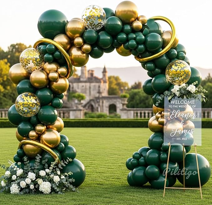 Green and Gold Balloon Arch Kit - Image 6